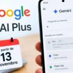 Interface do Google AI Plus exibindo alerta sobre o fim do acesso aos modelos Pro em novembro.